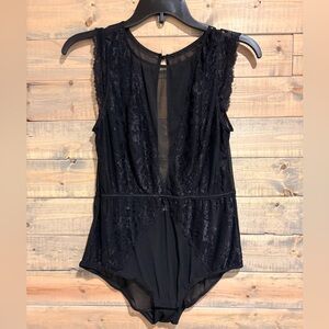 Black Lace And Sheer Body Suit size XL
